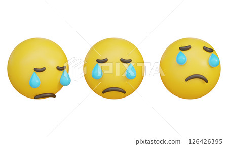 crying face with tears emoji emoticon 3D Icon 126426395