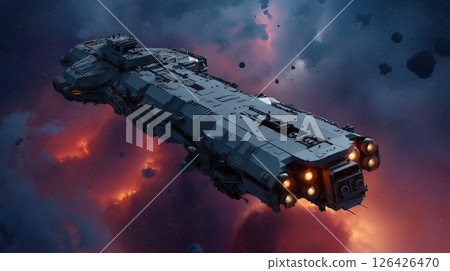 Interstellar Battleship in Deep Space 126426470