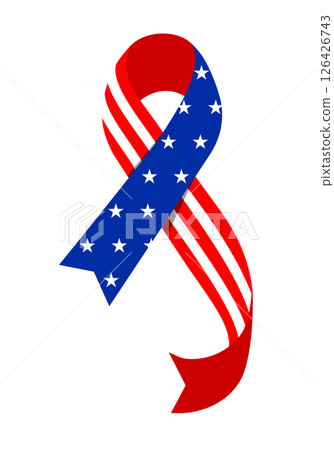 Memorial day element,  Colorful ribbon. 126426743
