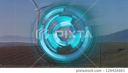 Image of scope scanning and data processing over wind turbine 126426801
