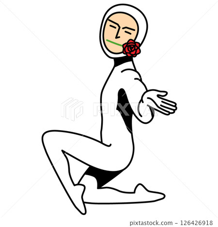 A person kneeling in white tights 126426918
