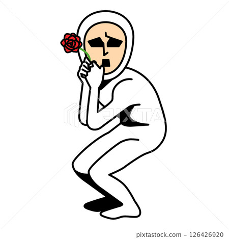 A frightened person in white tights 126426920