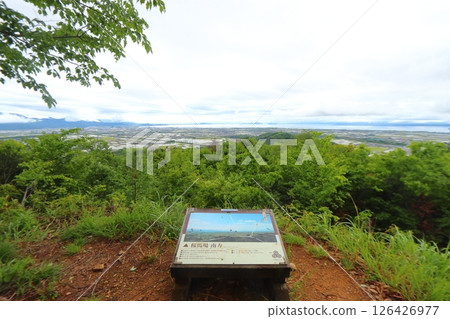 View from the ruins of Sakurababa (south) of Odani Castle (view towards Nagahama and Hikone) 126426977