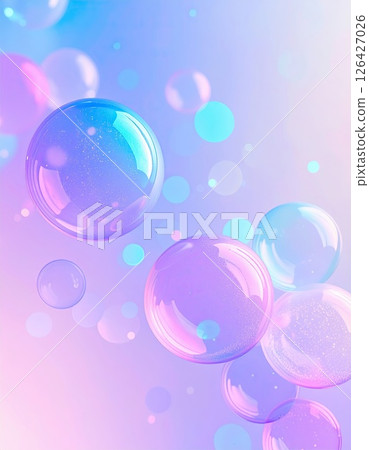 AI image: Background material with soap bubbles flying AI image: Background material with soap bubbles flying 126427026