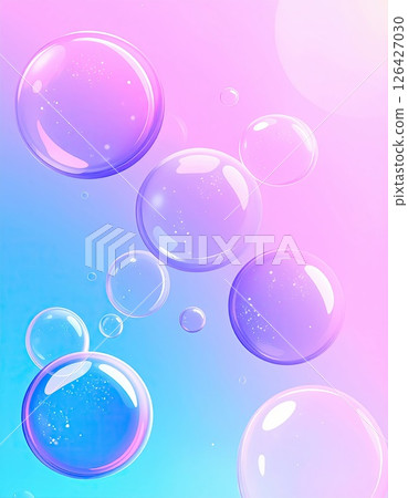 AI image: Background material with soap bubbles flying 126427030