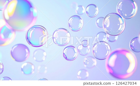 AI image: Background material with soap bubbles flying 126427034