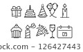 birthday icon set illustration isolated 126427443