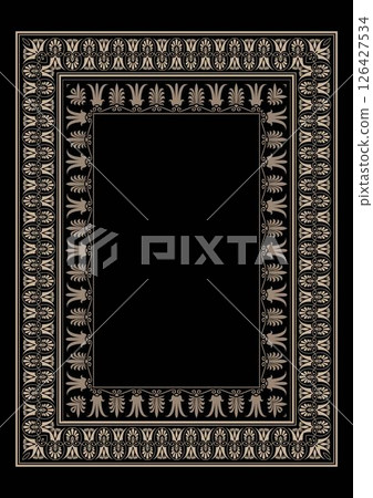 Rectangular Gold Vertical European ornament frame. A4 format. European gold pattern frame, ornament, border of Greece, ancient Rome, Byzantine. For Diploma, certificate, embroidery, sandblasting, lase Rectangular Gold Vertical European ornament frame. A4 format. European gold pattern frame, ornament, border of Greece, ancient Rome, Byzantine. For Diploma, certificate, embroidery, sandblasting, lase 126427534