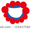 Osaka EXPO Expo style blue and red illustration frame vector background 25 126427566