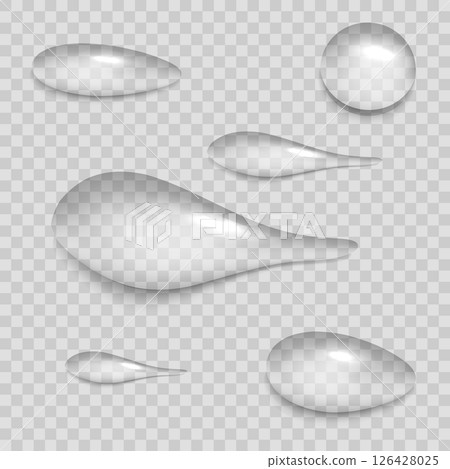 Rain Water Drops on Glass 126428025