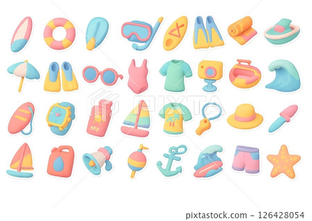 色彩柔和的海洋運動材料 色彩柔和的海洋運動材料 126428054