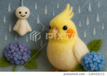 羊毛氈 x 玄鳳鸚鵡 x 雨季 126428113