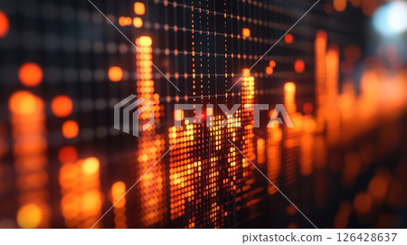 Abstract digital visualization of data trends and patterns in vibrant colors. 126428637