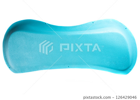 Blue oval climbing hold with rough texture isolated on white background. Essential rock climbing equipment for training and indoor walls. Shop or catalog use. Blue oval climbing hold with rough texture isolated on white background. Essential rock climbing equipment for training and indoor walls. Shop or catalog use. 126429046
