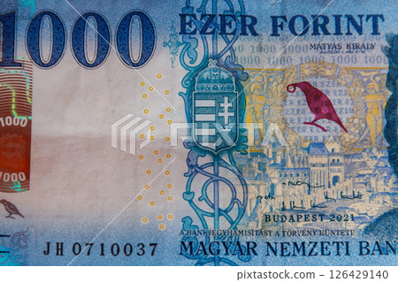 Macro shot of 1000 Hungarian forint bill 126429140
