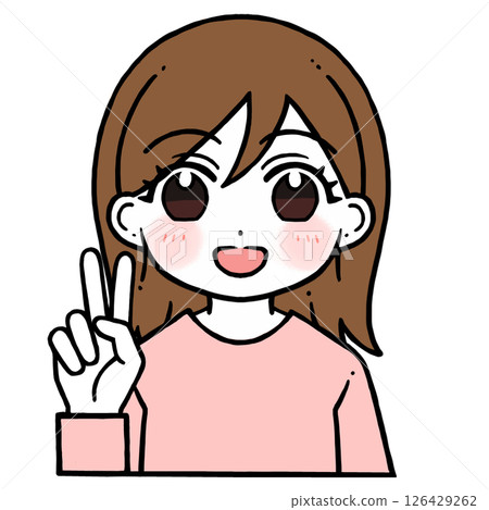 一位女士給出數字 2 的插圖 126429262