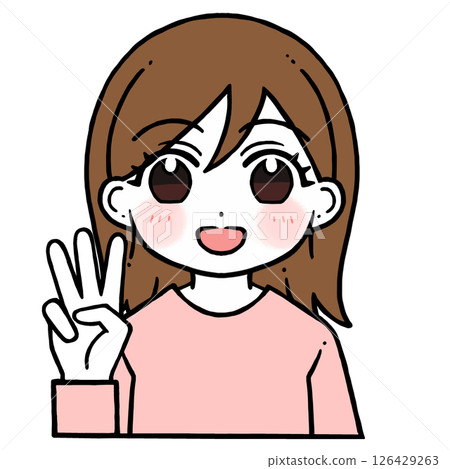 一位女士說出數字 3 的插圖 一位女士說出數字 3 的插圖 126429263