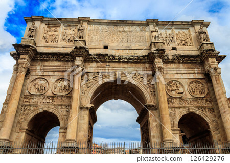 Arch of Constantine, famous landmark of Rome, Italy 126429276