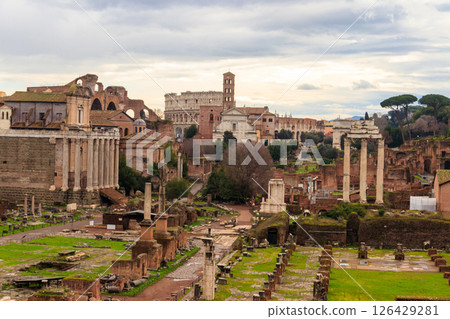 Ruins of the Roman Forum in Rome, Italy 126429281