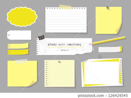 便箋、備忘錄、便箋材料集 便箋、備忘錄、便箋材料集 126429345