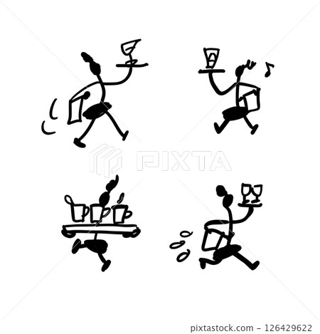 女服務生的剪影 126429622