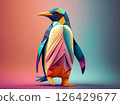 紙藝企鵝（柔和色彩） 126429677