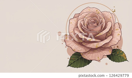 淡粉色玫瑰搭配金色點綴 淡粉色玫瑰搭配金色點綴 126429779