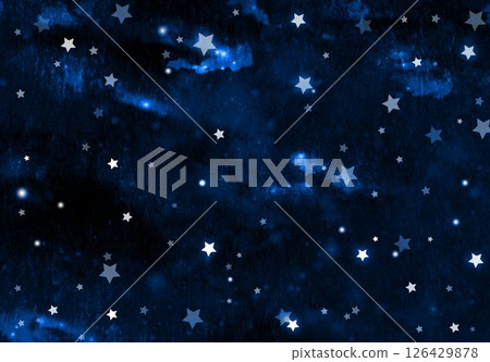 Star pattern on navy blue washi paper background 126429878