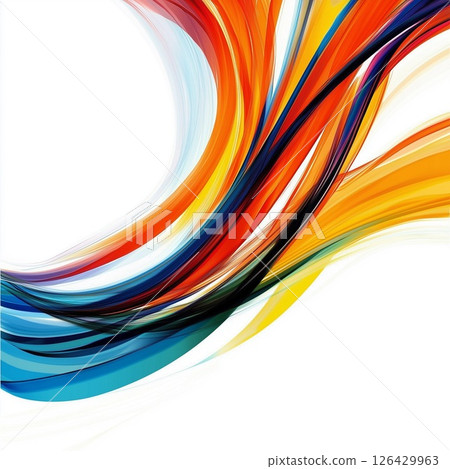 具有流動彩色曲線的抽象的背景設計 126429963
