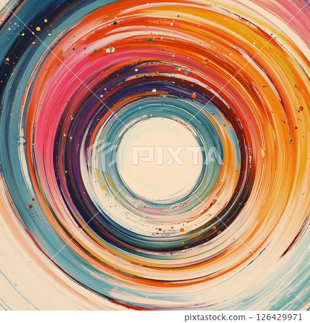 帶有彩色油漆狀漩渦的抽象螺旋藝術 帶有彩色油漆狀漩渦的抽象螺旋藝術 126429971