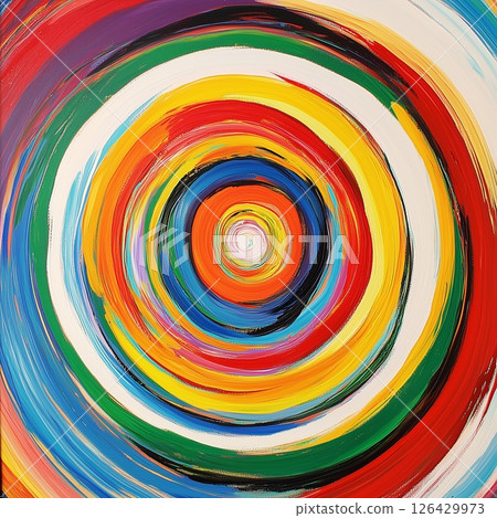 用油漆塗上色彩的同心螺旋藝術 用油漆塗上色彩的同心螺旋藝術 126429973