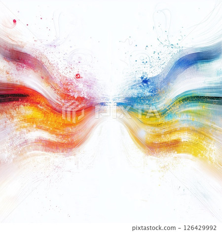 Fantastic abstract art with colorful lines resembling electromagnetic waves 126429992