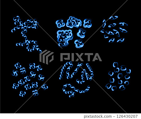 Vector isolated illustration of a set of cocci bacteria. Vector isolated illustration of a set of cocci bacteria. 126430207