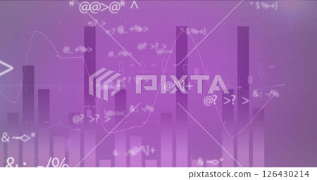 Image of data processing on purple background 126430214