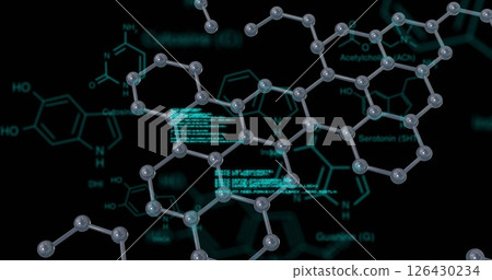 Molecular structure and chemical formulas, scientific data processing image Molecular structure and chemical formulas, scientific data processing image 126430234