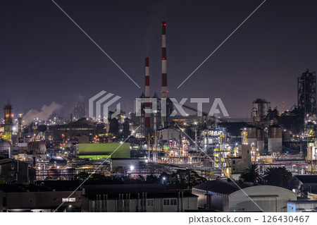 《Yamaguchi Prefecture》 Night view of factories in Shunan City and around Shunan Ohashi Bridge 《Yamaguchi Prefecture》 Night view of factories in Shunan City and around Shunan Ohashi Bridge 126430467