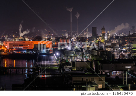 《山口縣》周南市工廠及周南大橋週邊的夜景 126430470