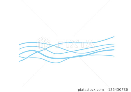 藍色波浪簡單線條 126430786