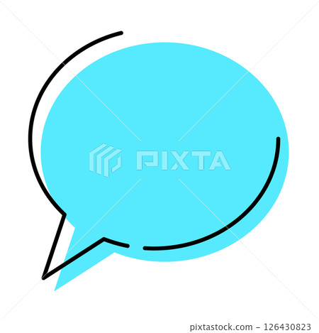 Simple speech bubble, circle, blue Simple speech bubble, circle, blue 126430823