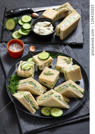 cucumber sandwiches with tasty cream cheese spread cucumber sandwiches with tasty cream cheese spread 126430885
