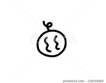 可愛輕鬆的西瓜單色圖標 126430988