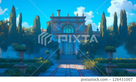 Deserted mansion, anime style 126431007