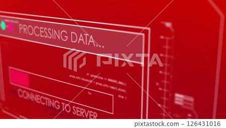 Image of digital data processing over computer screen 126431016