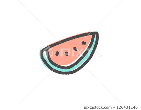A cute and relaxed watermelon icon 126431146