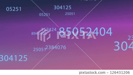 Image of data processing and light trails moving on purple background Image of data processing and light trails moving on purple background 126431206