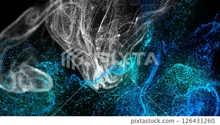 Image of glowing light trails moving over black background Image of glowing light trails moving over black background 126431260