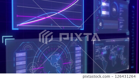Image of data processing on black background Image of data processing on black background 126431264