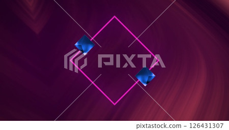 Image of interference over shapes moving on black background 126431307