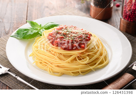 Meat spaghetti (meat sauce pasta) 126431398
