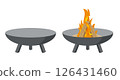 Illustration of a circular fire pit 126431460